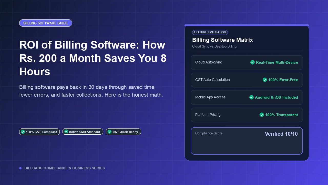 ROI of Billing Software: How Rs. 200 a Month Saves You 8 Hours
