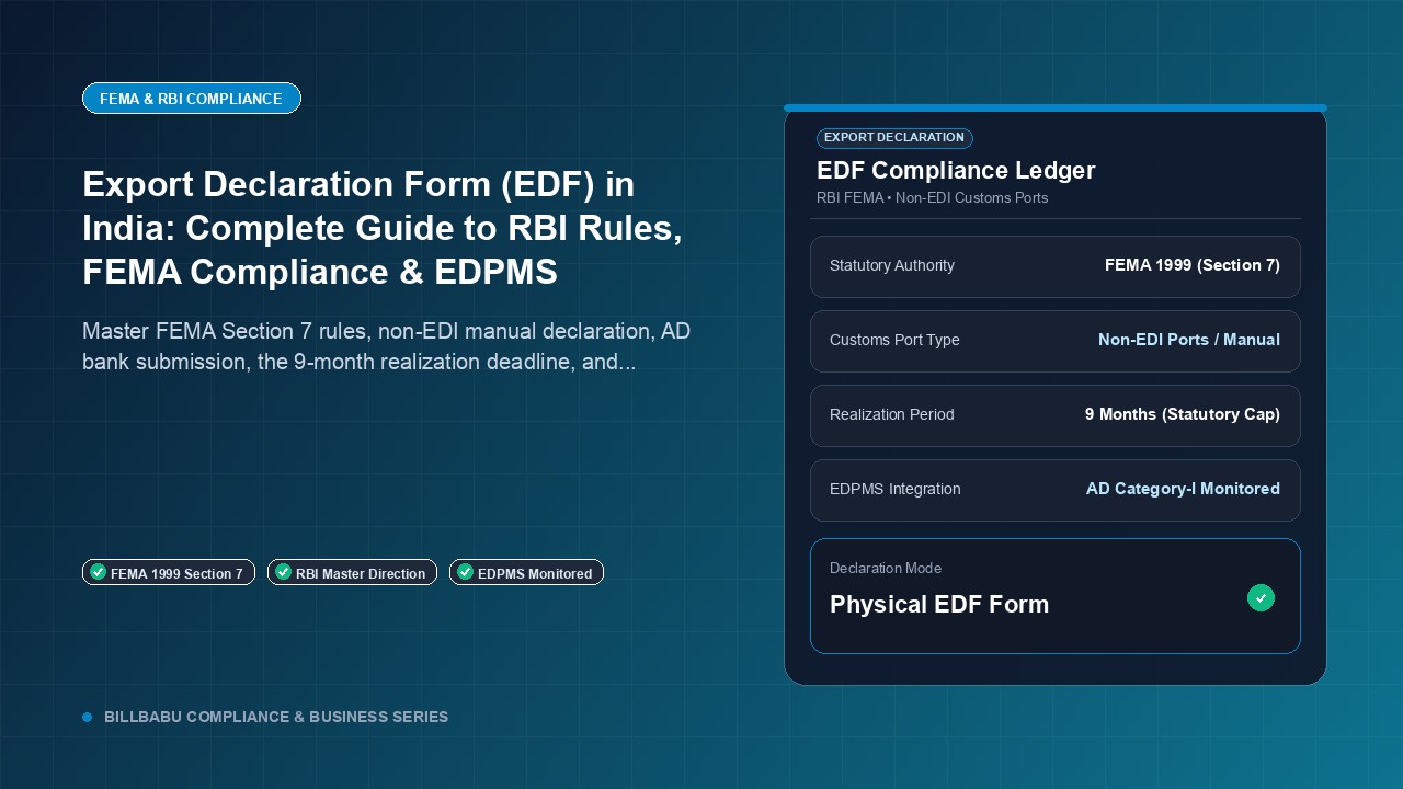 Export Declaration Form (EDF) in India: Complete Guide to RBI Rules, FEMA Compliance & EDPMS